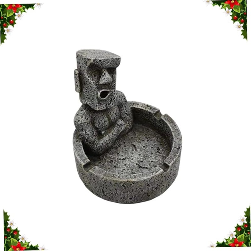 Cabilock Retro Moai Resin Ashtray For Bar Home Decor Living Room Ornament - Image 3